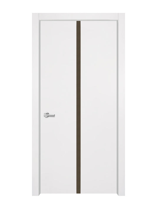Glacier White Interior Door Slab - Aliyah 1C Inlay Design in Bronze epoxy