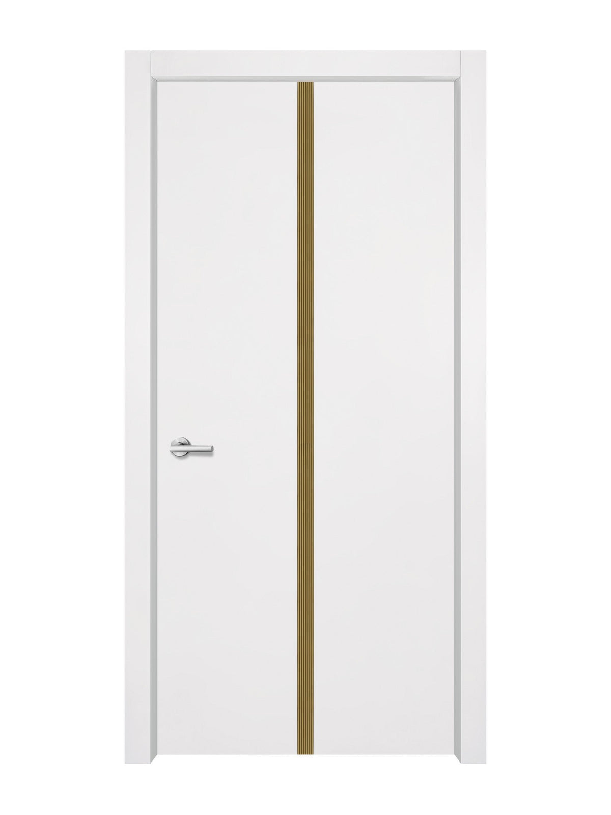 Glacier White Interior Door Slab - Aliyah 1C Inlay Design in Gold epoxy