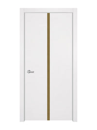 Glacier White Interior Double Door Slabs - Aliyah 1C Inlay Design in Gold epoxy