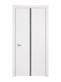 Glacier White Interior Double Door Slabs - Aliyah 1C Inlay Design in Gray epoxy