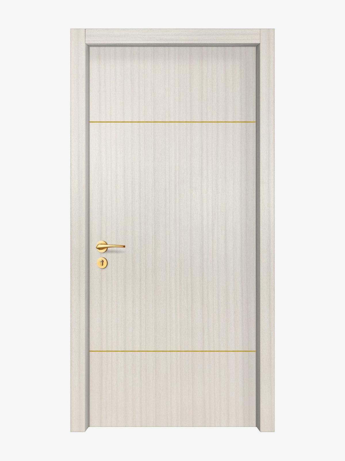 Ivory Oak  Interior Door Slab - Elevar 2W Concave Design in Solar Gold epoxy