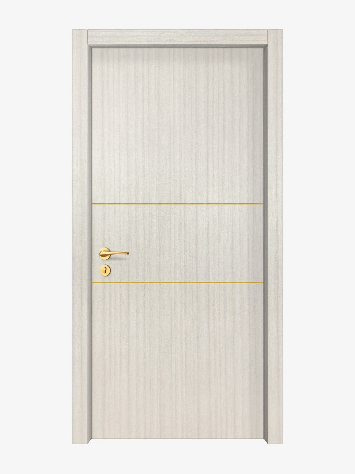 Ivory Oak  Interior Door Slab - Elevar 2N Concave Design in Solar Gold epoxy