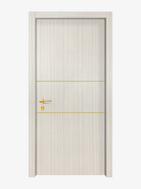 Ivory Oak  Interior Door Slab - Elevar 2N Concave Design in Solar Gold epoxy
