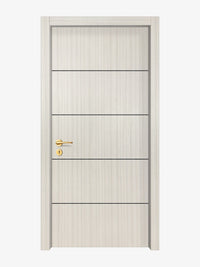 Ivory Oak  Interior Double Door Slabs - Elevar 4 Concave Design in Black Pearl epoxy