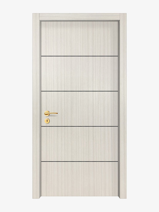 Ivory Oak  Interior Double Door Slabs - Elevar 4 Concave Design in Black Pearl epoxy