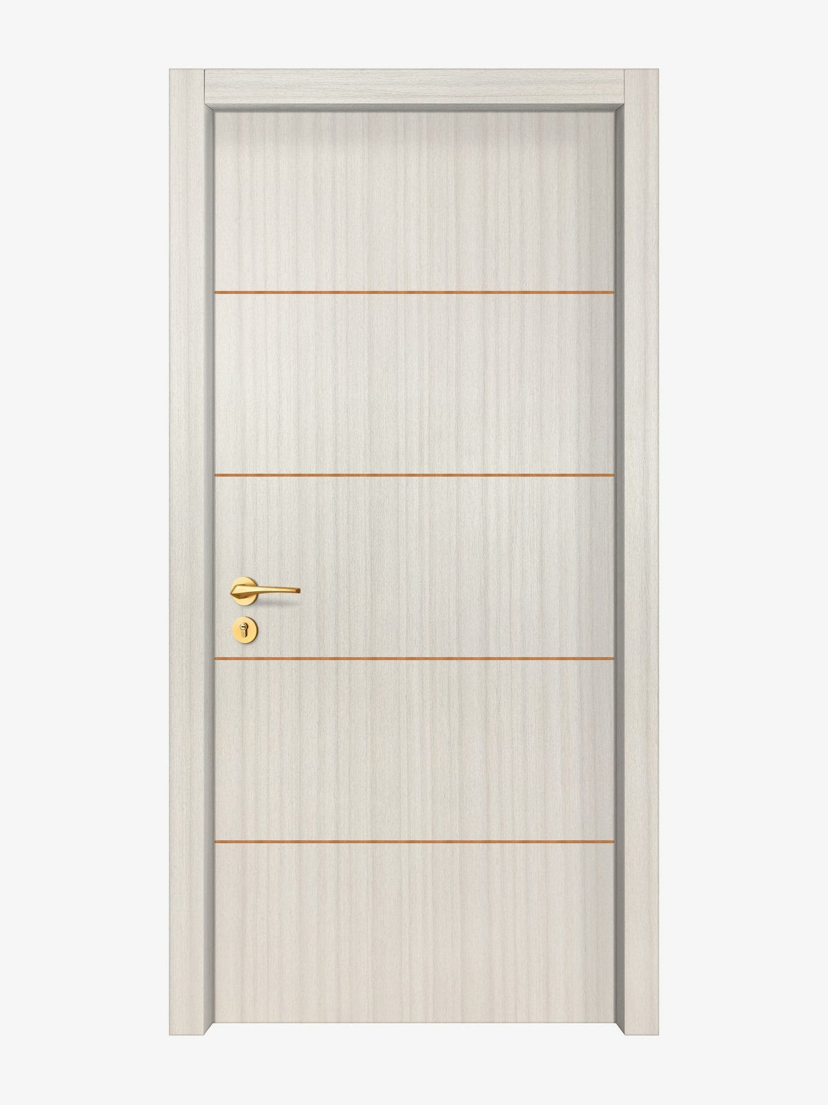 Ivory Oak  Interior Door Slab - Elevar 4 Concave Design in Copper Pearl epoxy