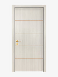 Ivory Oak  Interior Door Slab - Elevar 4 Concave Design in Copper Pearl epoxy