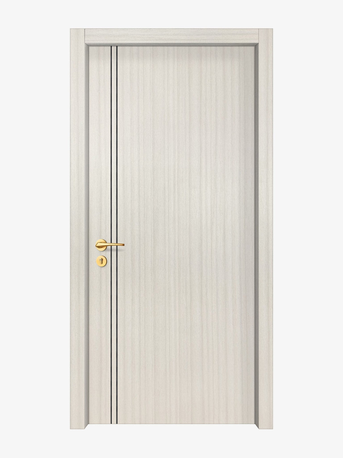 Ivory Oak  Interior Door Slab - Aliyah 2L Concave Design in Black Pearl epoxy