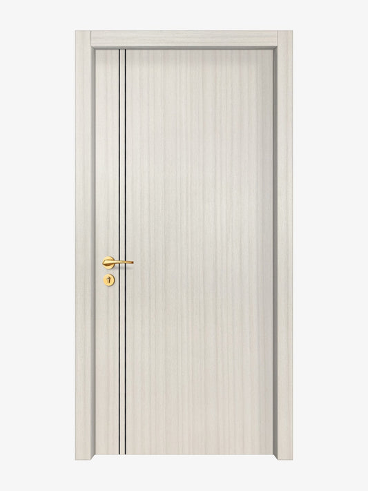 Ivory Oak  Interior Door Slab - Aliyah 2L Concave Design in Black Pearl epoxy