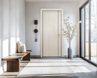 Ivory Oak  Interior Door Slab - Aliyah 2L Concave Design in Black Pearl epoxy, detail view