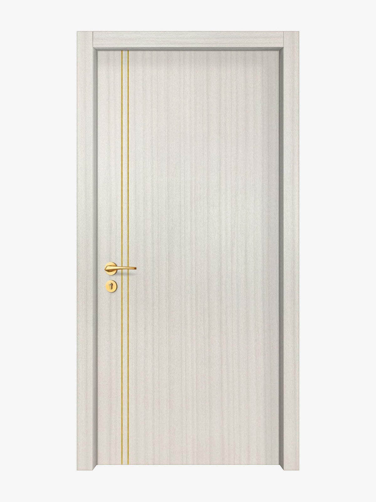 Ivory Oak  Interior Door Slab - Aliyah 2L Concave Design in Solar Gold epoxy