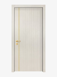 Ivory Oak  Interior Door Slab - Aliyah 2L Concave Design in Solar Gold epoxy