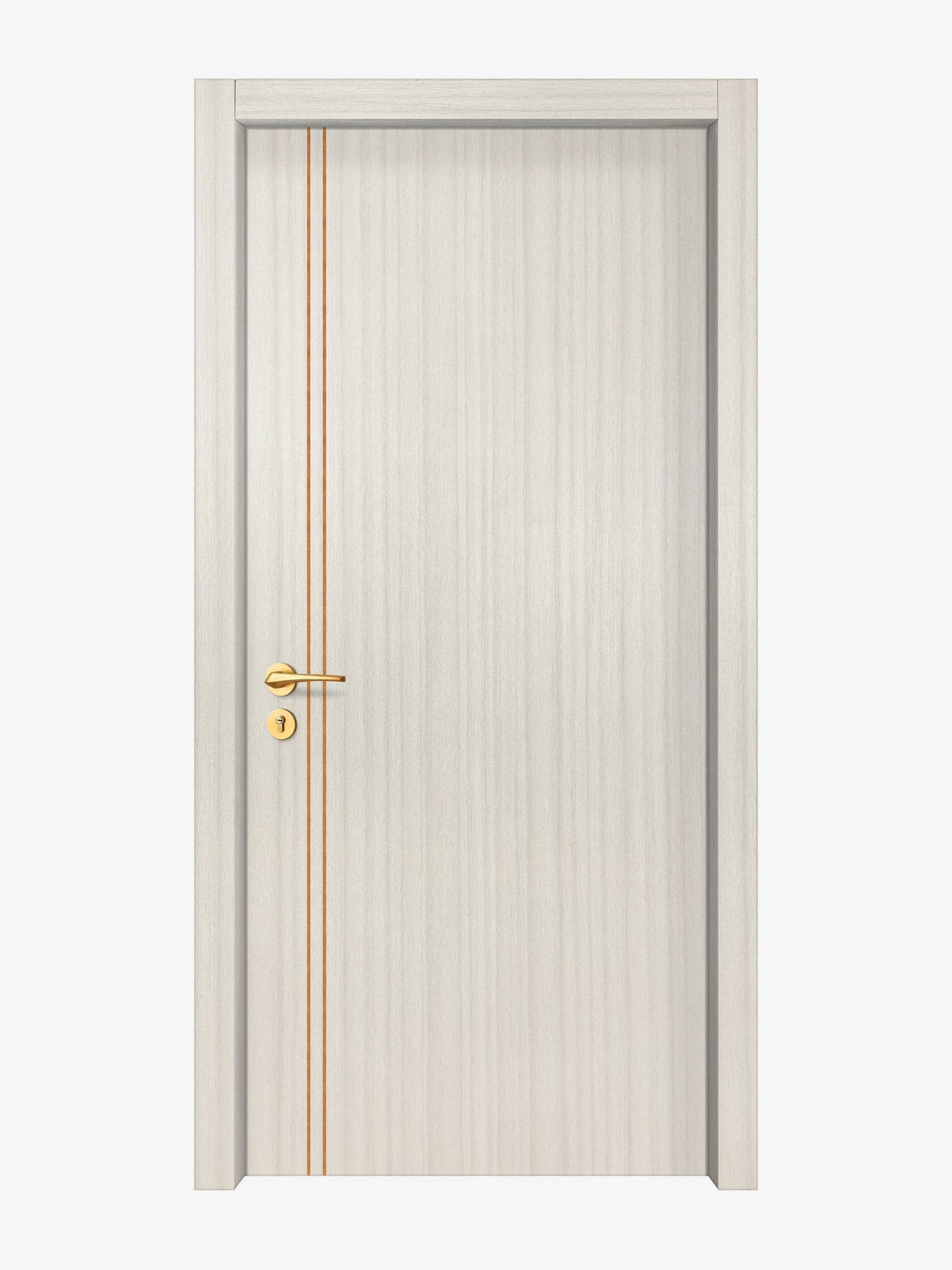 Ivory Oak  Interior Door Slab - Aliyah 2L Concave Design in Copper Pearl epoxy