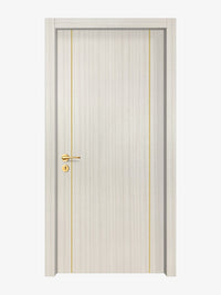Ivory Oak  Interior Door Slab - Aliyah 2 Concave Design in Solar Gold epoxy