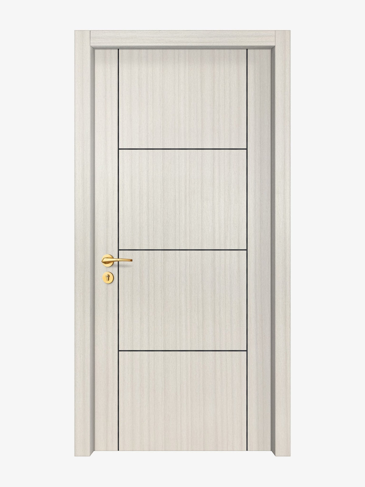 Ivory Oak  Interior Door Slab - Scala 3 Concave Design in Black Pearl epoxy