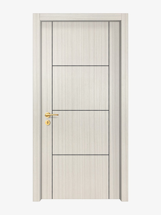 Ivory Oak  Interior Door Slab - Scala 3 Concave Design in Black Pearl epoxy