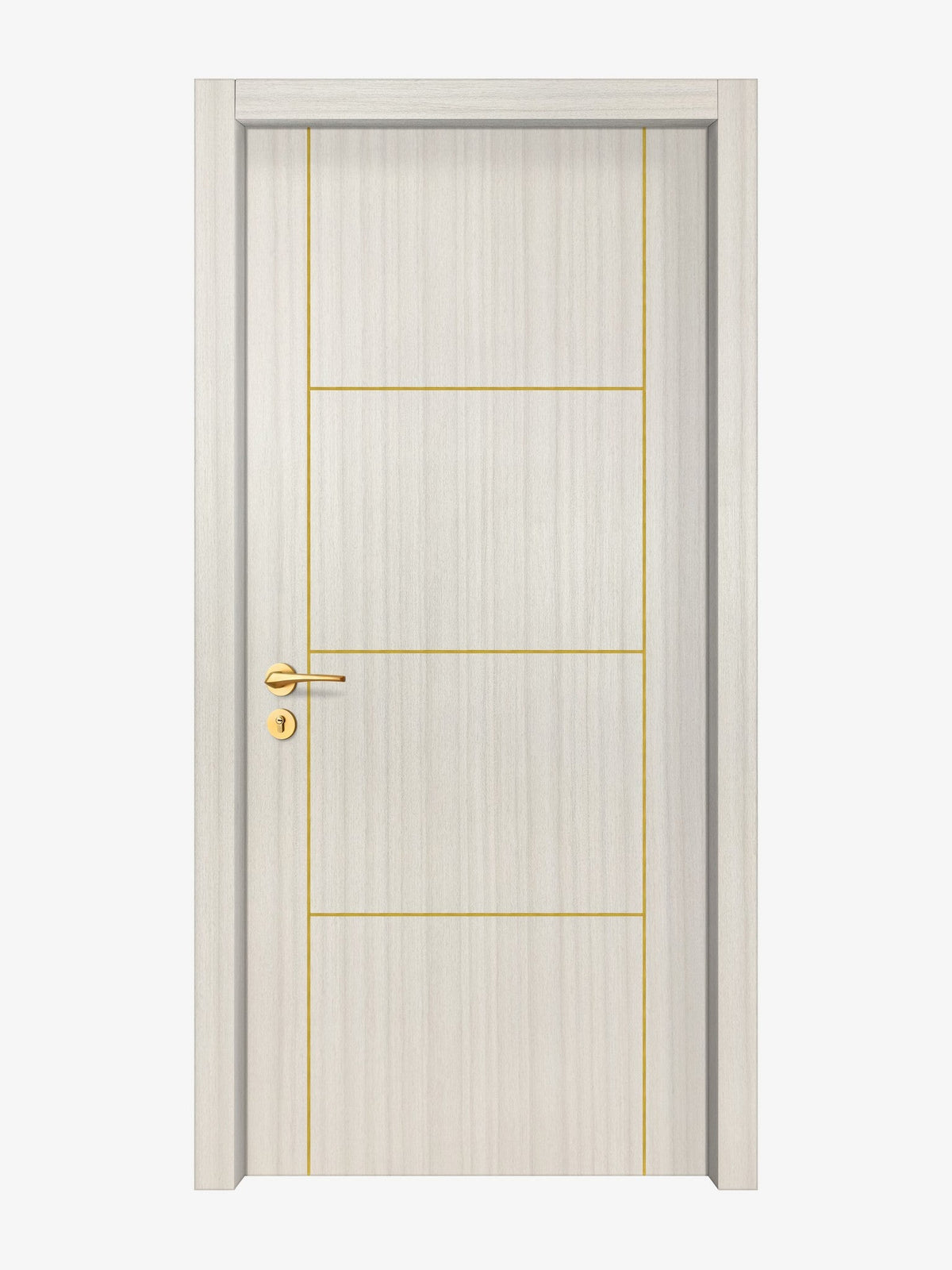 Ivory Oak  Interior Door Slab - Scala 3 Concave Design in Solar Gold epoxy