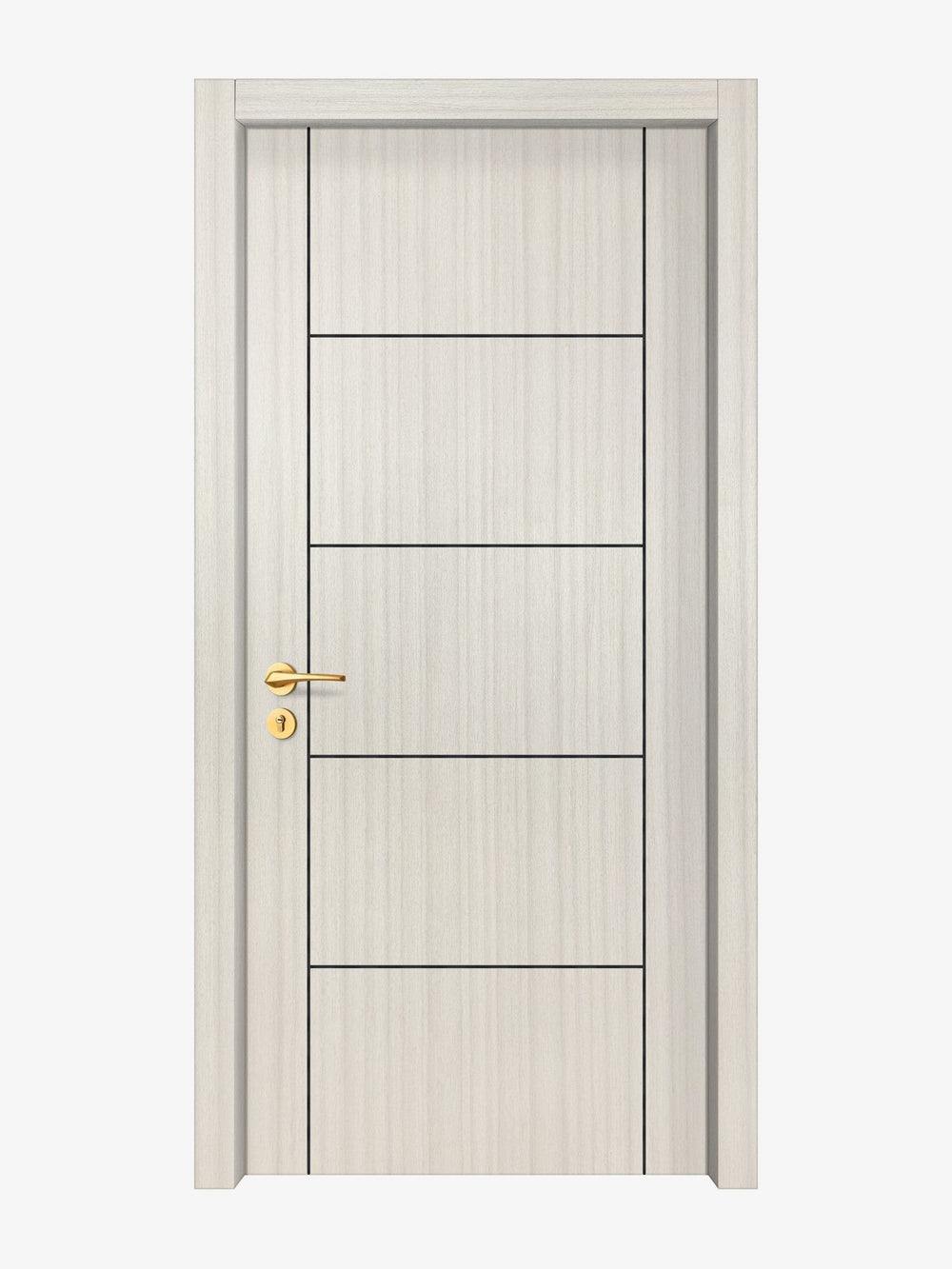 Ivory Oak  Interior Door Slab - Scala 4 Concave Design in Black Pearl epoxy