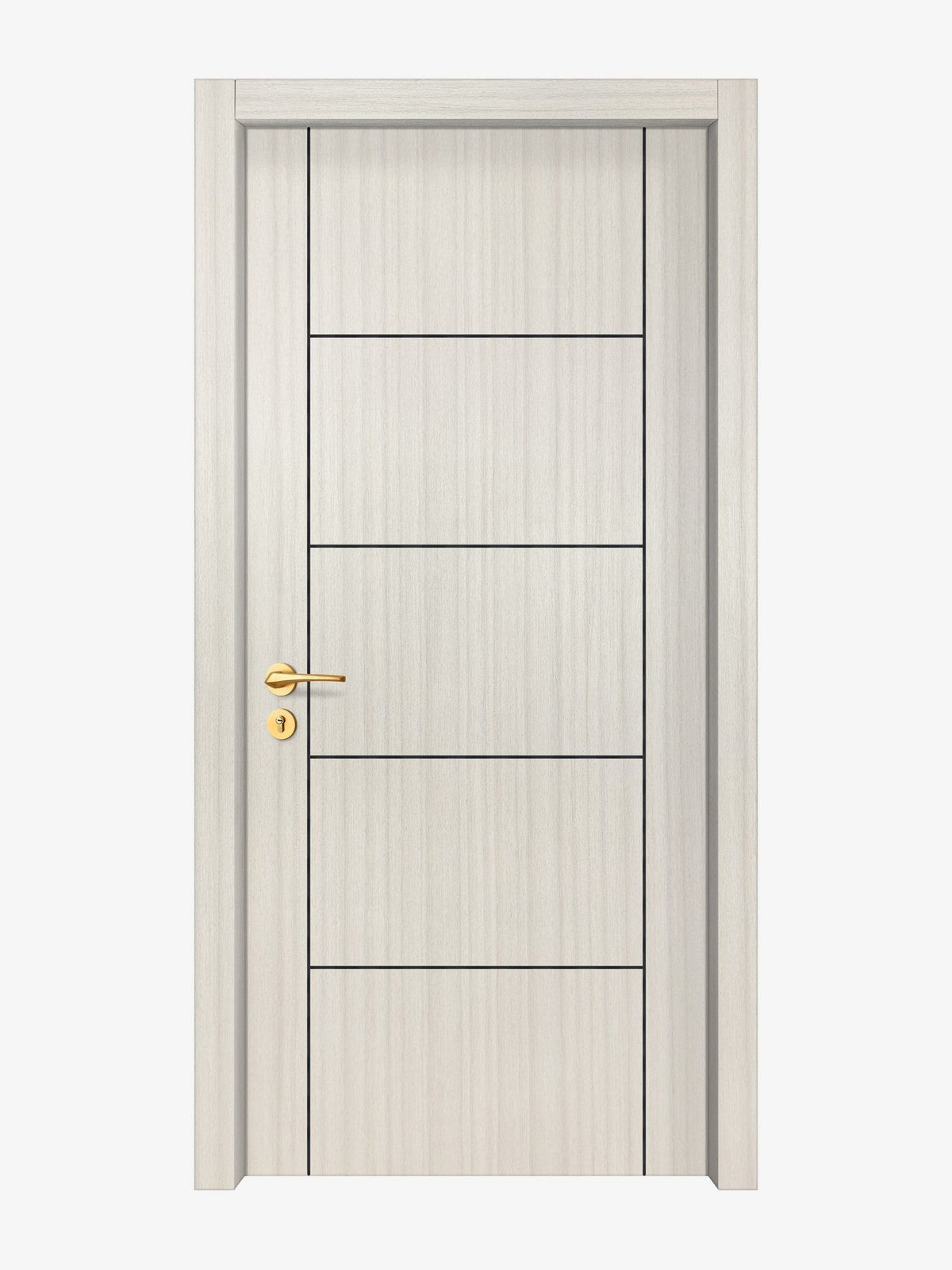 Ivory Oak  Interior Door Slab - Scala 4 Concave Design in Black Pearl epoxy