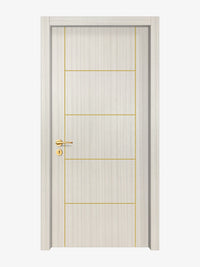 Ivory Oak  Interior Door Slab - Scala 4 Concave Design in Solar Gold epoxy