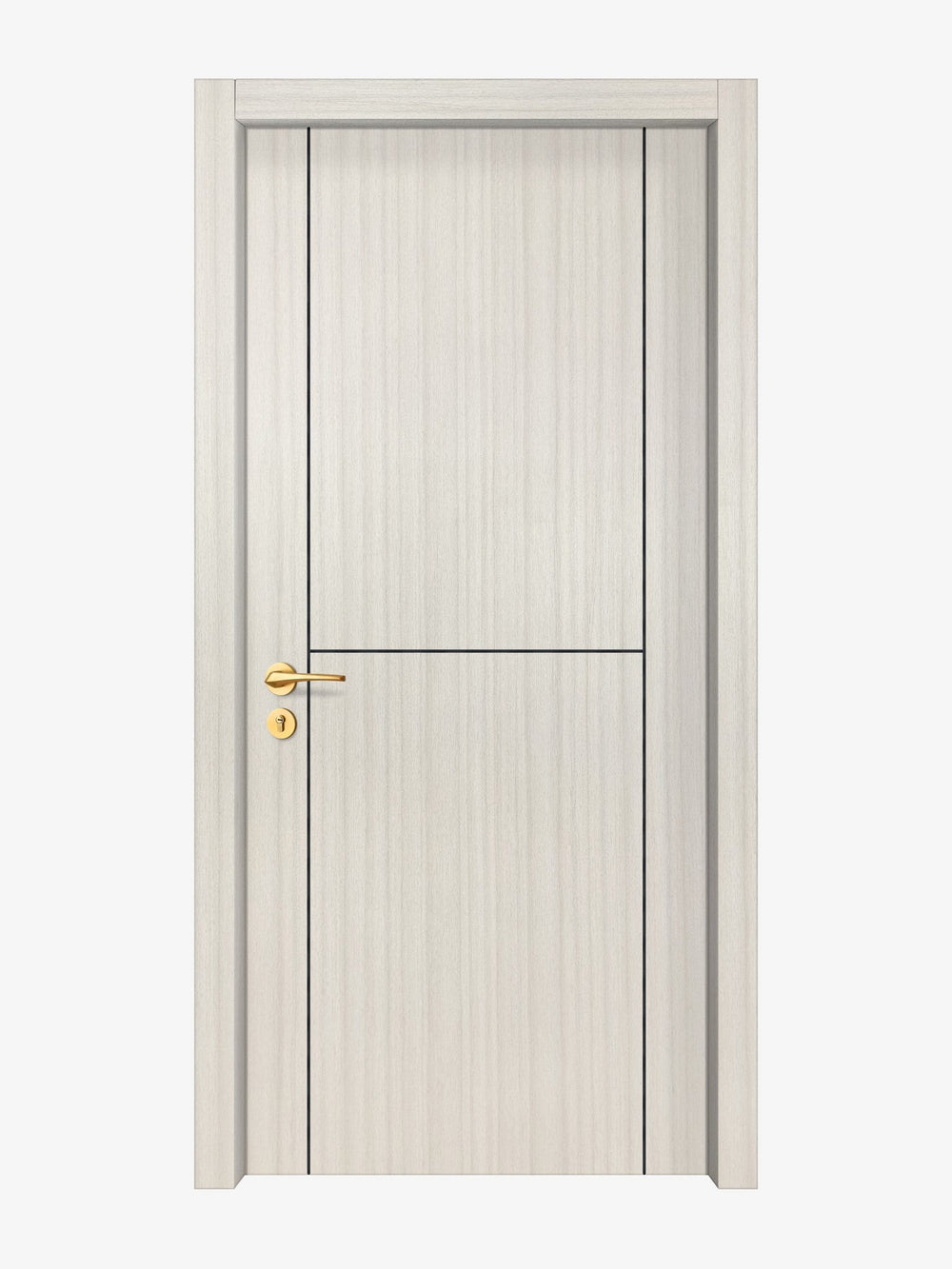 Ivory Oak  Interior Door Slab - Scala 1 Concave Design in Black Pearl epoxy
