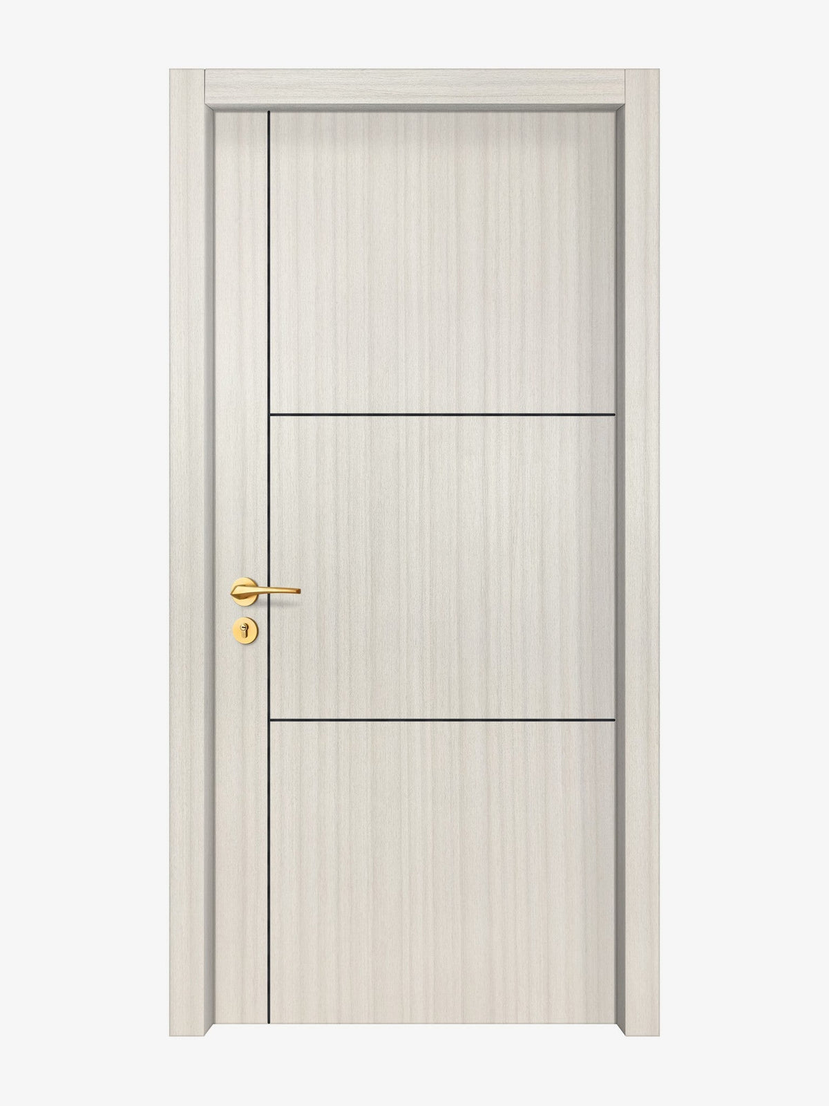 Ivory Oak  Interior Door Slab - Axis 2 Concave Design in Black Pearl epoxy