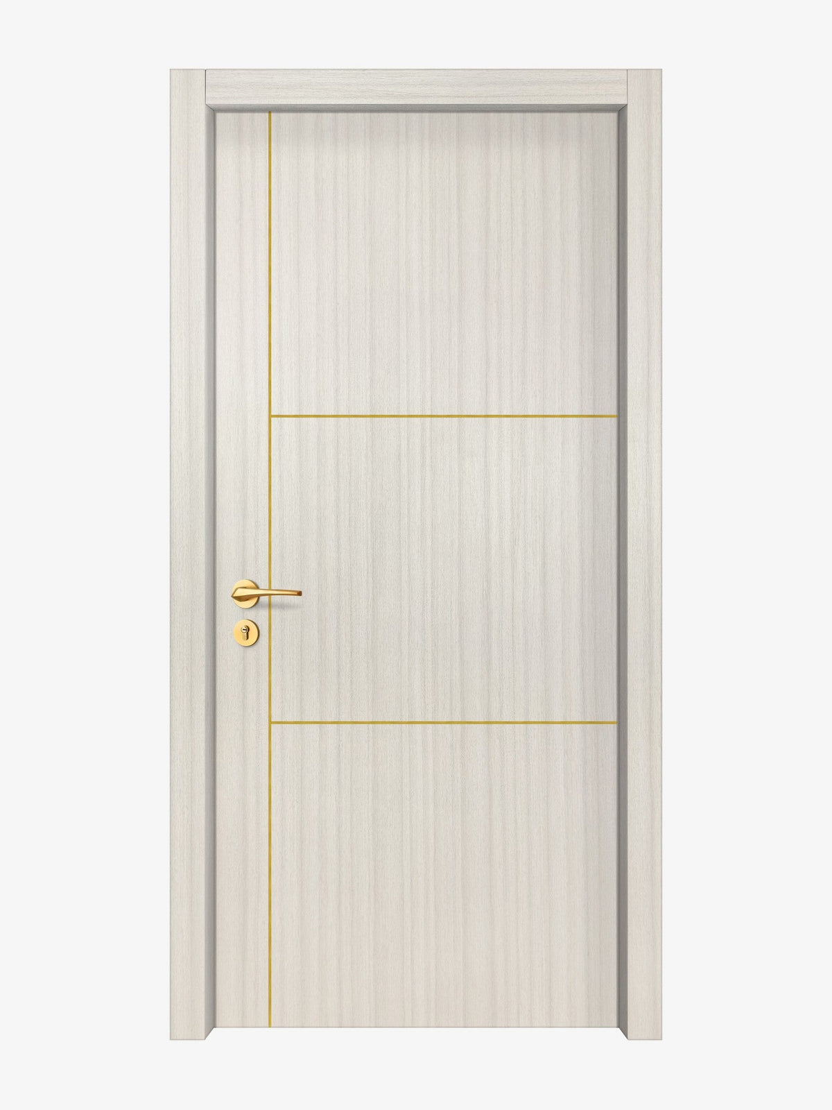 Ivory Oak  Interior Door Slab - Axis 2 Concave Design in Solar Gold epoxy