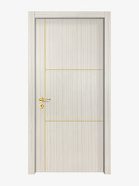 Ivory Oak  Interior Door Slab - Axis 2 Concave Design in Solar Gold epoxy