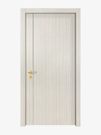 Ivory Oak  Interior Double Door Slabs - Aliyah 1L Inlay Design in Satin Silver epoxy