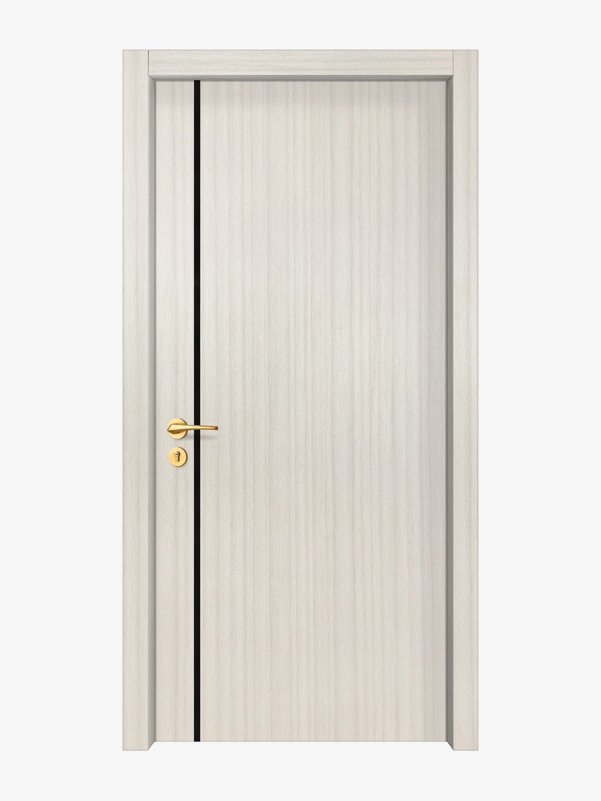 Ivory Oak  Interior Double Door Slabs - Aliyah 1L Inlay Design in Glossy Black epoxy