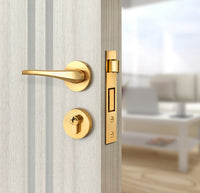 Ivory Oak  Interior Door Slab - Aliyah 2L Inlay Design in Satin Silver epoxy, angled view