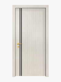 Ivory Oak  Interior Door Slab - Aliyah 2L Inlay Design in Glossy Black epoxy