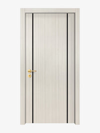 Ivory Oak  Interior Double Door Slabs - Aliyah 2 Inlay Design in Glossy Black epoxy