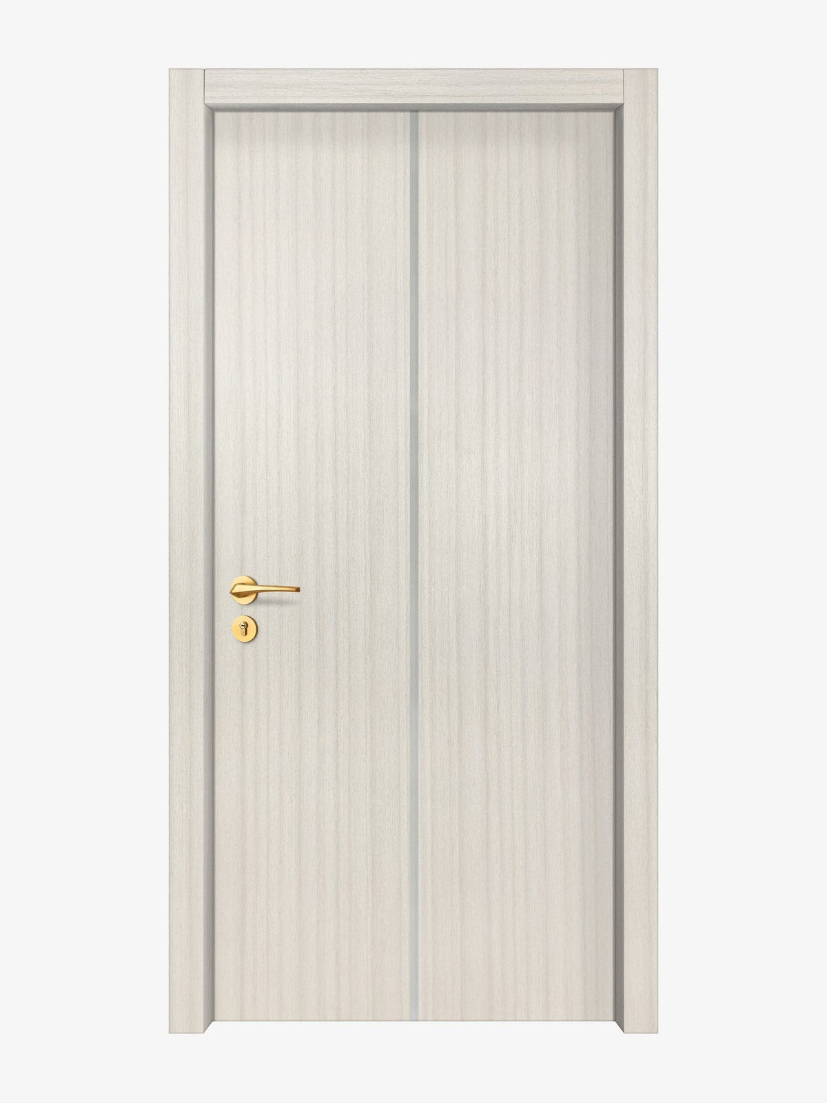 Ivory Oak  Interior Door Slab - Aliyah 1C Inlay Design in Satin Silver epoxy