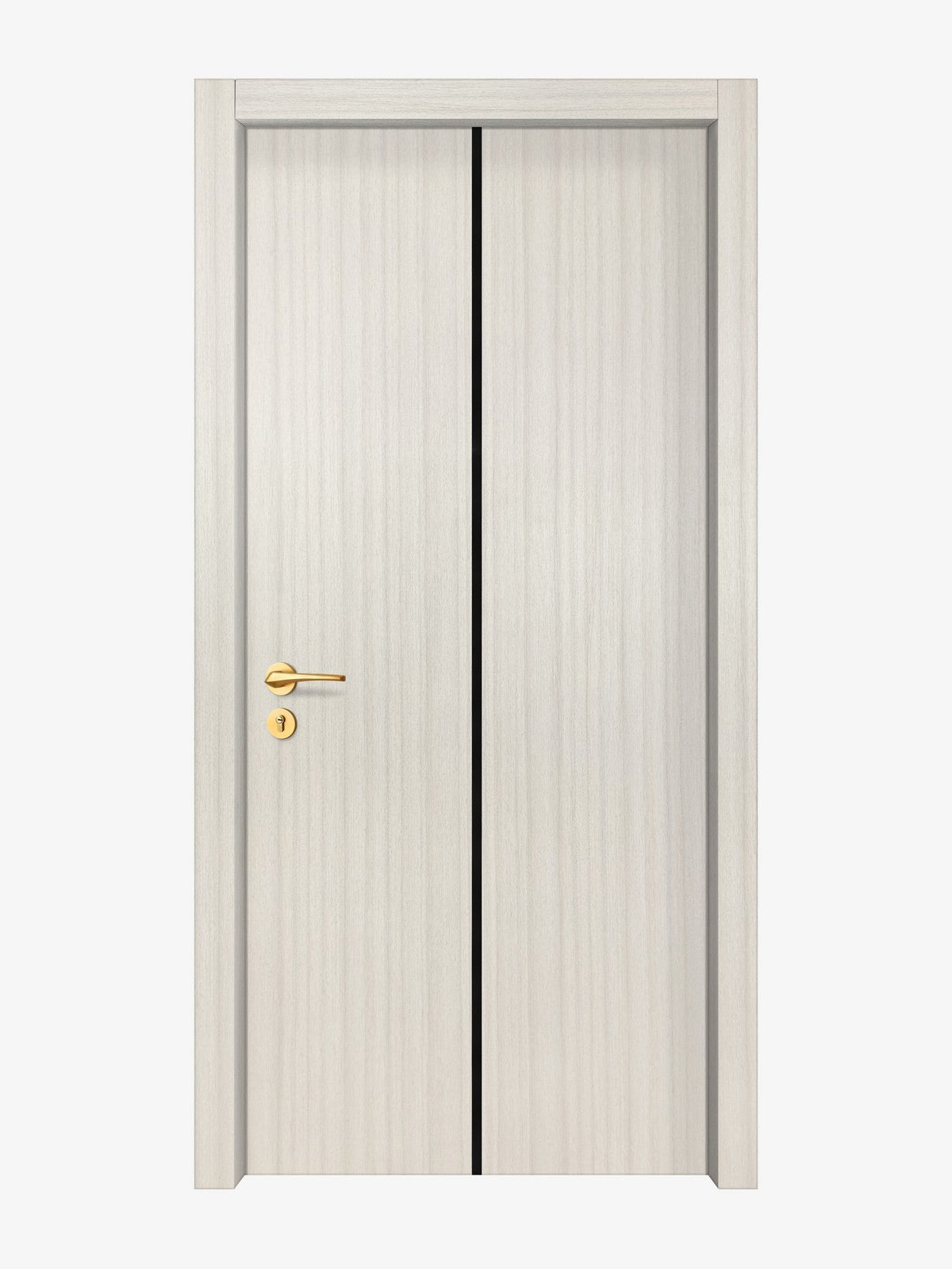 Ivory Oak  Interior Door Slab - Aliyah 1C Inlay Design in Glossy Black epoxy
