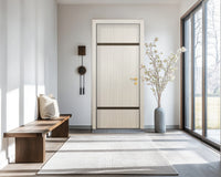 Ivory Oak  Interior Door Slab - Elevar 2W Inlay Design in Bronze epoxy, detail view