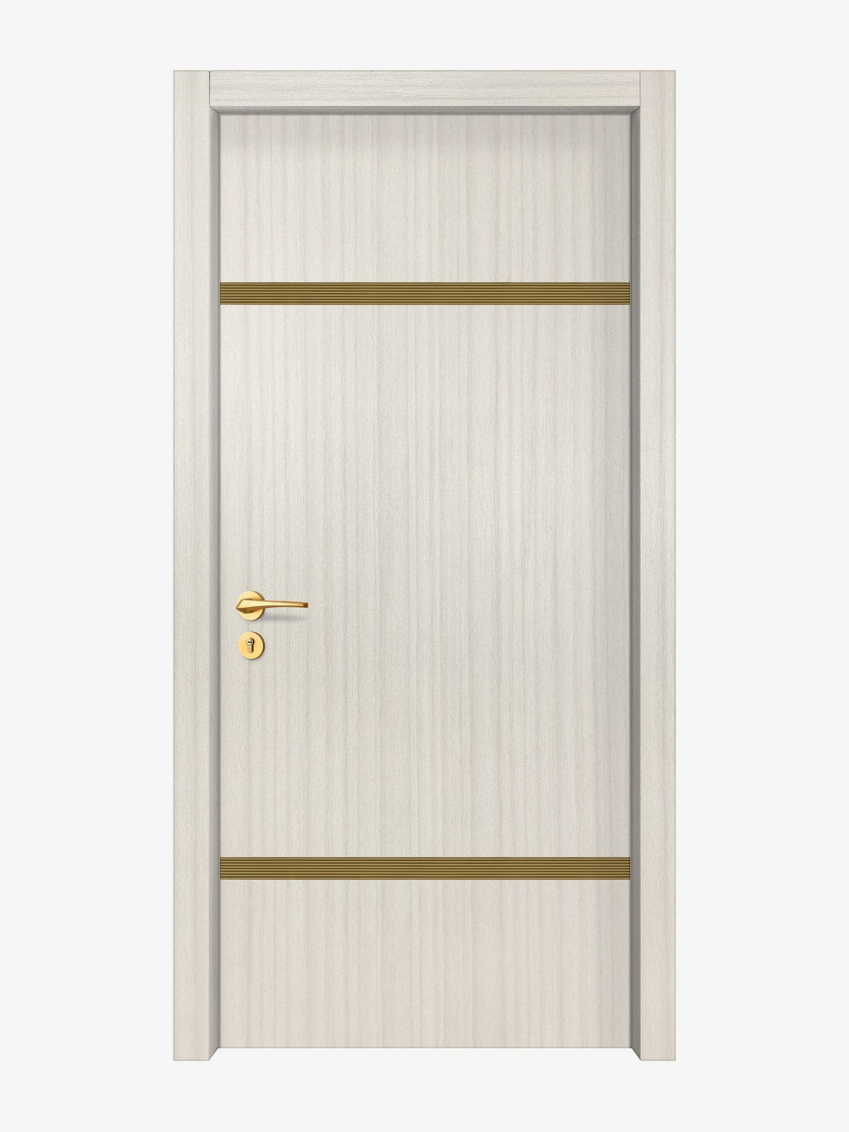 Ivory Oak  Interior Double Door Slabs - Elevar 2W Inlay Design in Gold epoxy
