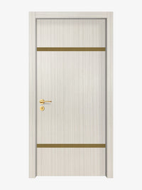 Ivory Oak  Interior Double Door Slabs - Elevar 2W Inlay Design in Gold epoxy