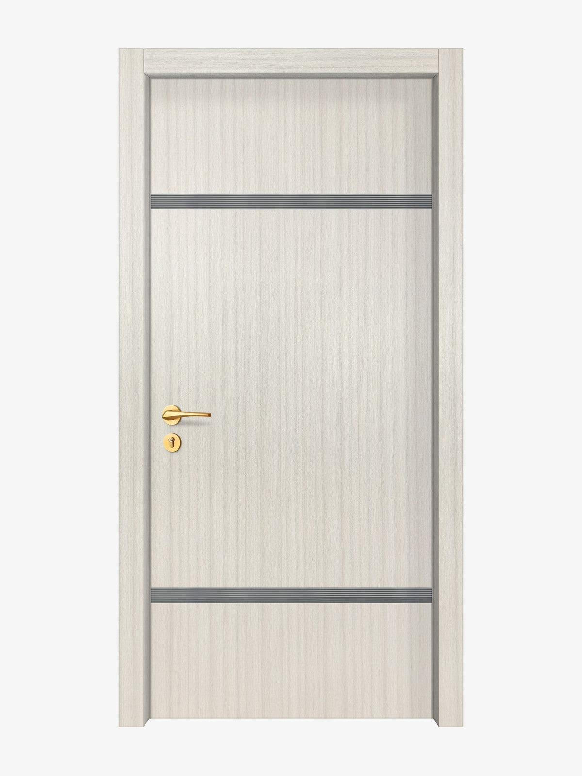 Ivory Oak  Interior Double Door Slabs - Elevar 2W Inlay Design in Gray epoxy