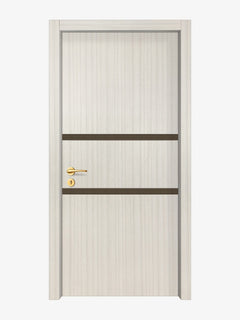Ivory Oak Interior Door Slab - Elevar 2N Inlay Design (I5002)