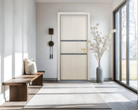 Ivory Oak  Interior Door Slab - Elevar 2N Inlay Design in Gray epoxy, detail view