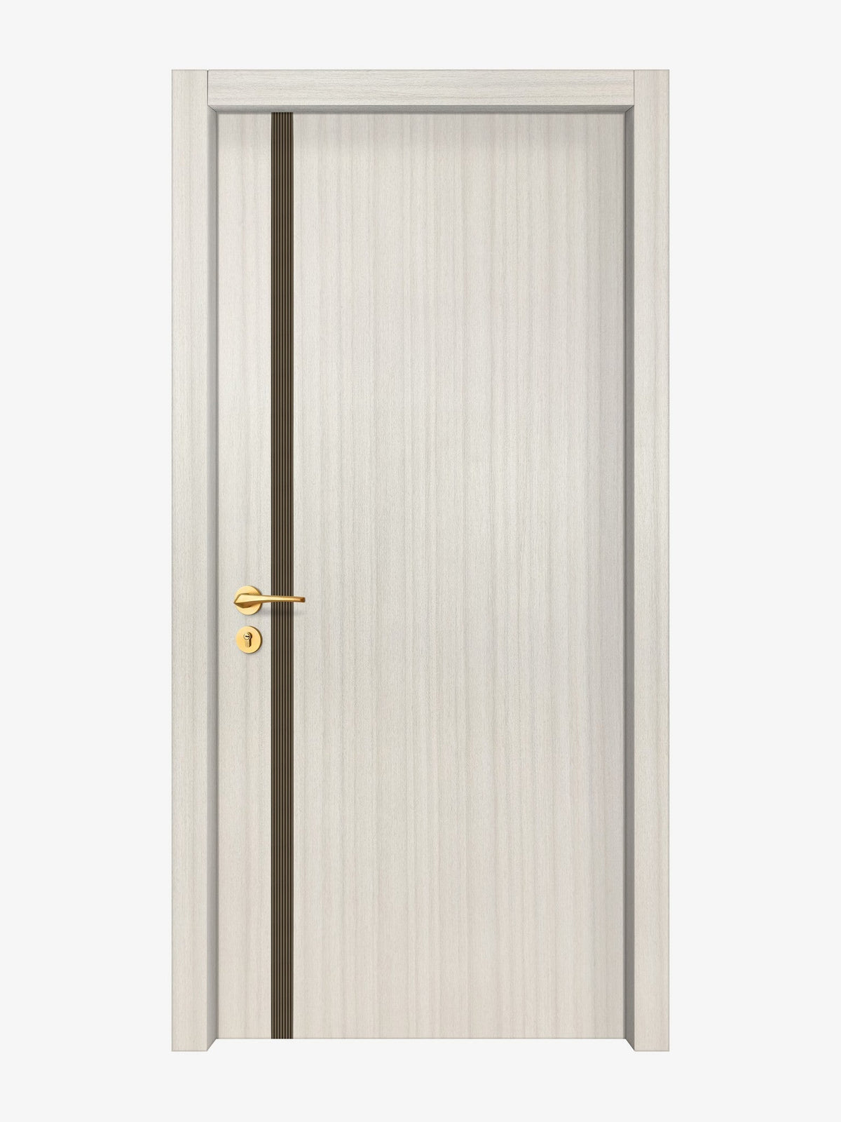 Ivory Oak  Interior Door Slab - Aliyah 1L Inlay Design in Bronze epoxy