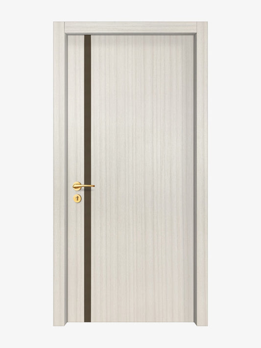 Ivory Oak  Interior Door Slab - Aliyah 1L Inlay Design in Bronze epoxy
