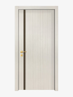 Ivory Oak Interior Double Door Slabs - Aliyah 1L Inlay Design (I5201)