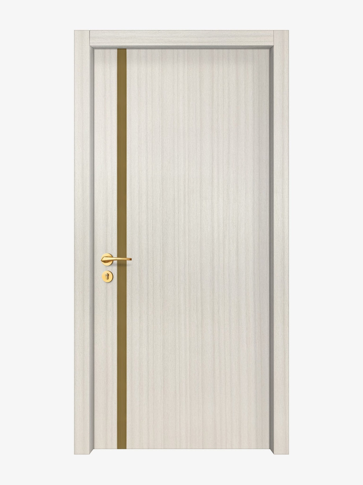 Ivory Oak  Interior Door Slab - Aliyah 1L Inlay Design in Gold epoxy