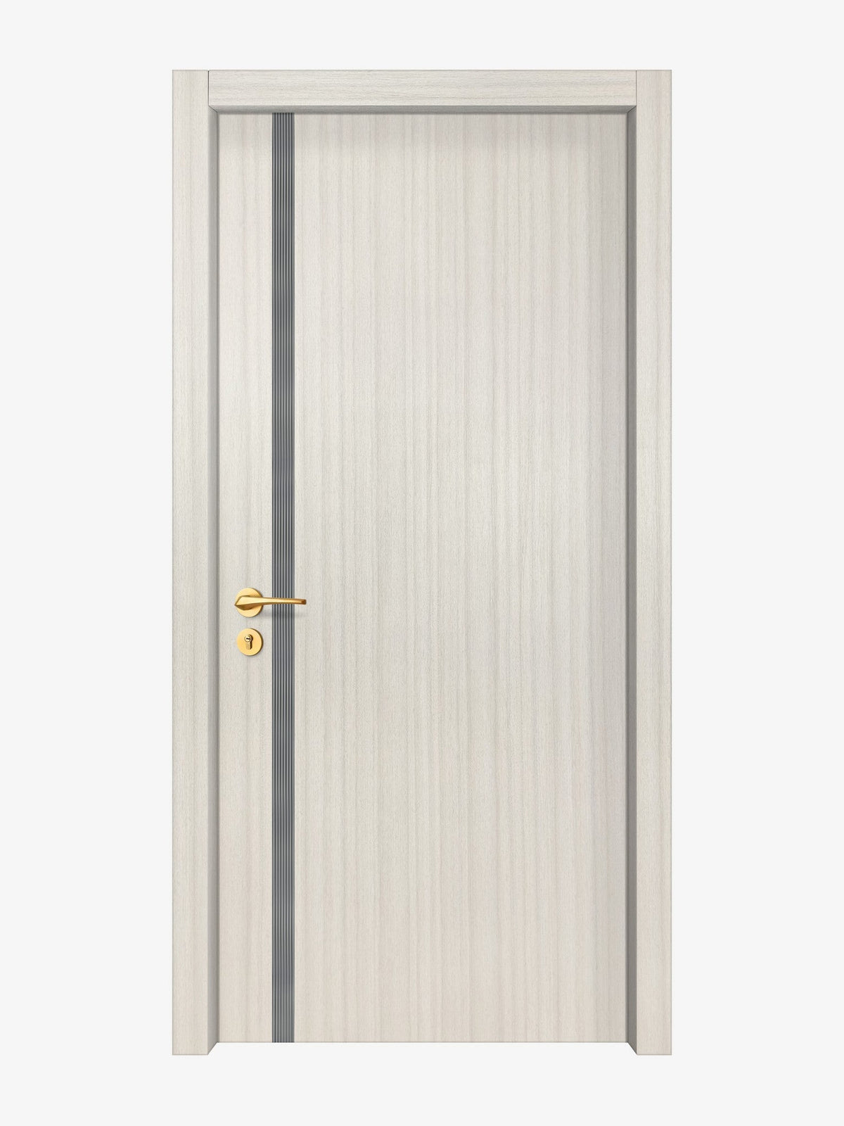 Ivory Oak  Interior Double Door Slabs - Aliyah 1L Inlay Design in Gray epoxy