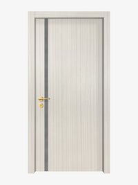 Ivory Oak  Interior Double Door Slabs - Aliyah 1L Inlay Design in Gray epoxy