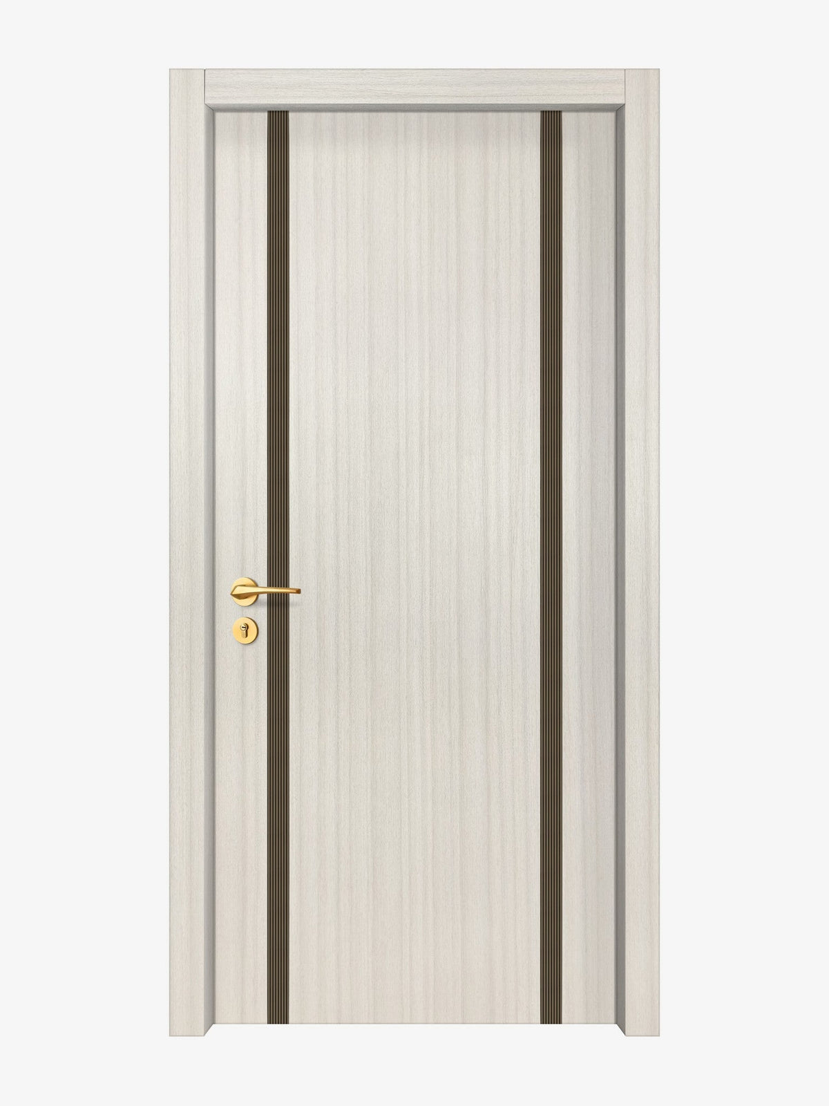 Ivory Oak  Interior Double Door Slabs - Aliyah 2 Inlay Design in Bronze epoxy