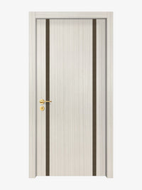 Ivory Oak  Interior Double Door Slabs - Aliyah 2 Inlay Design in Bronze epoxy