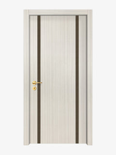 Ivory Oak Interior Double Door Slabs - Aliyah 2 Inlay Design (I5203)